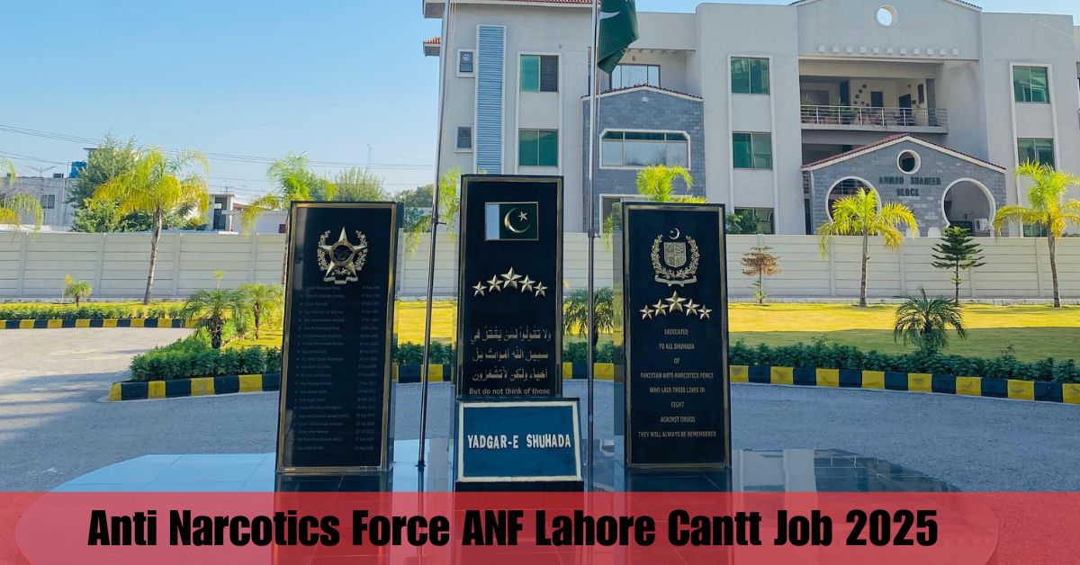 Anti Narcotics Force ANF Lahore Cantt Job 2025 – Apply Today